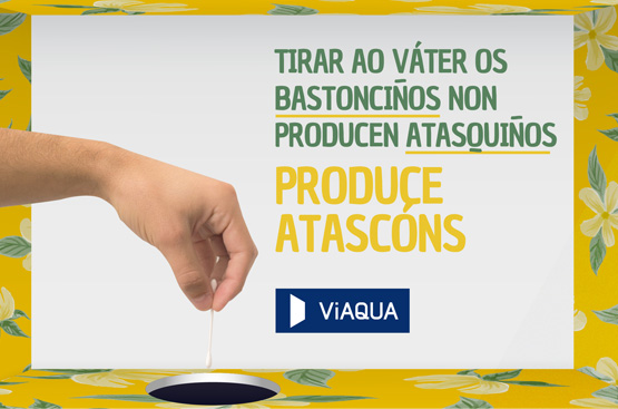 Ir a la noticia Campaña de concienciación sobre os problemas que producen nas redes de saneamento as máscaras, bastonciños e toalliñas